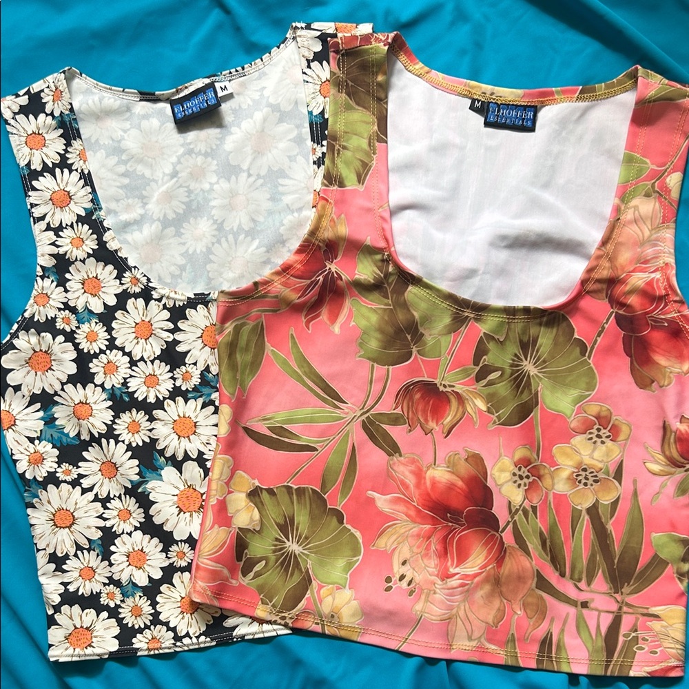 Elhoffer Design Floral Crop Top, Set of 2, size M